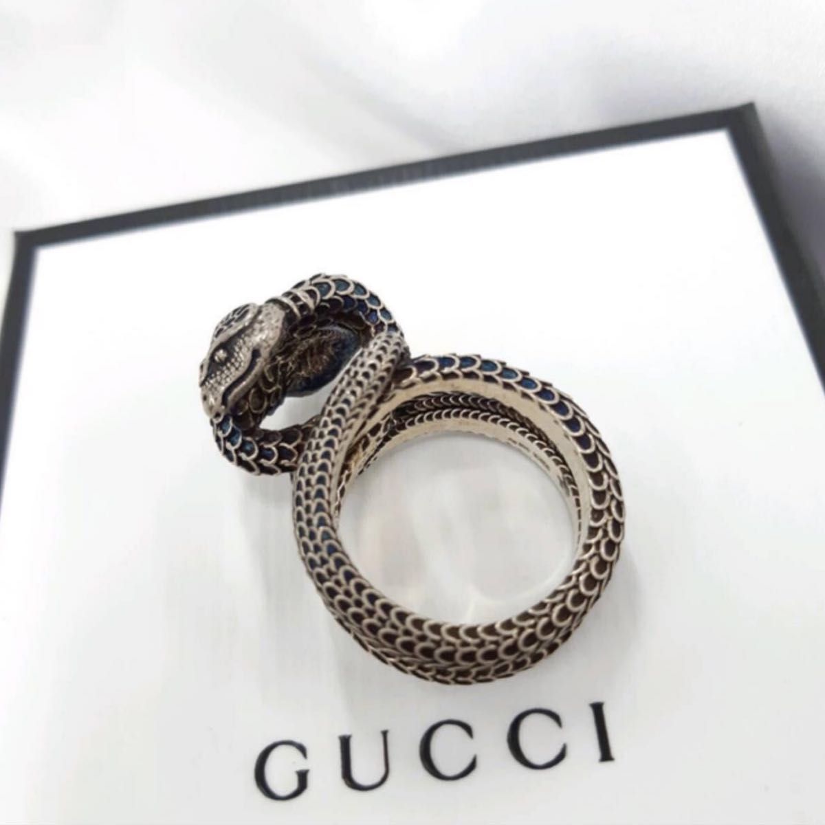 グッチ　GUCCI ダブルスネークリング　20号　ガーデン　SV925