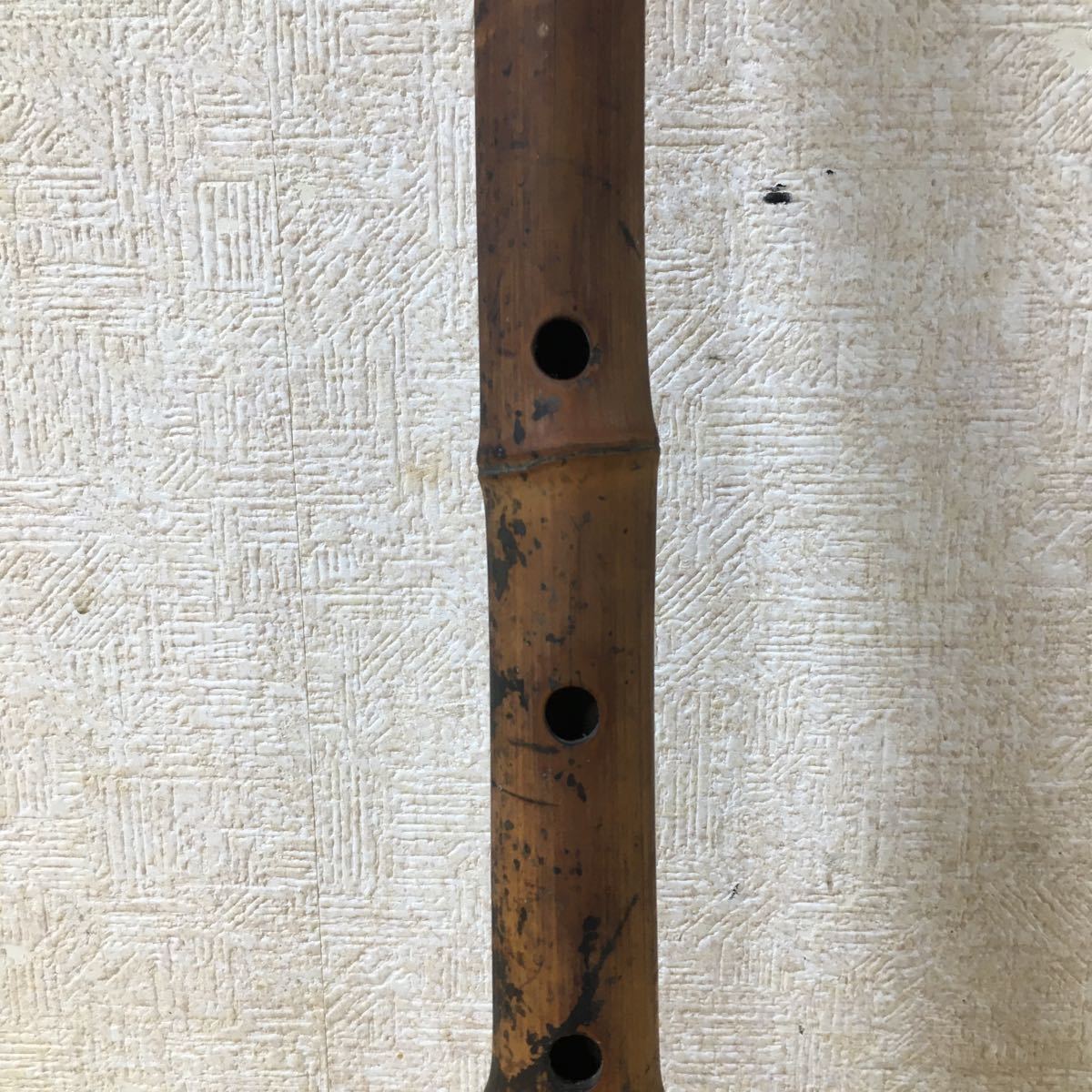 詳細不明 和楽器 竹製 縦笛 尺八 銘無し 竹細工 竹 昭和レトロ