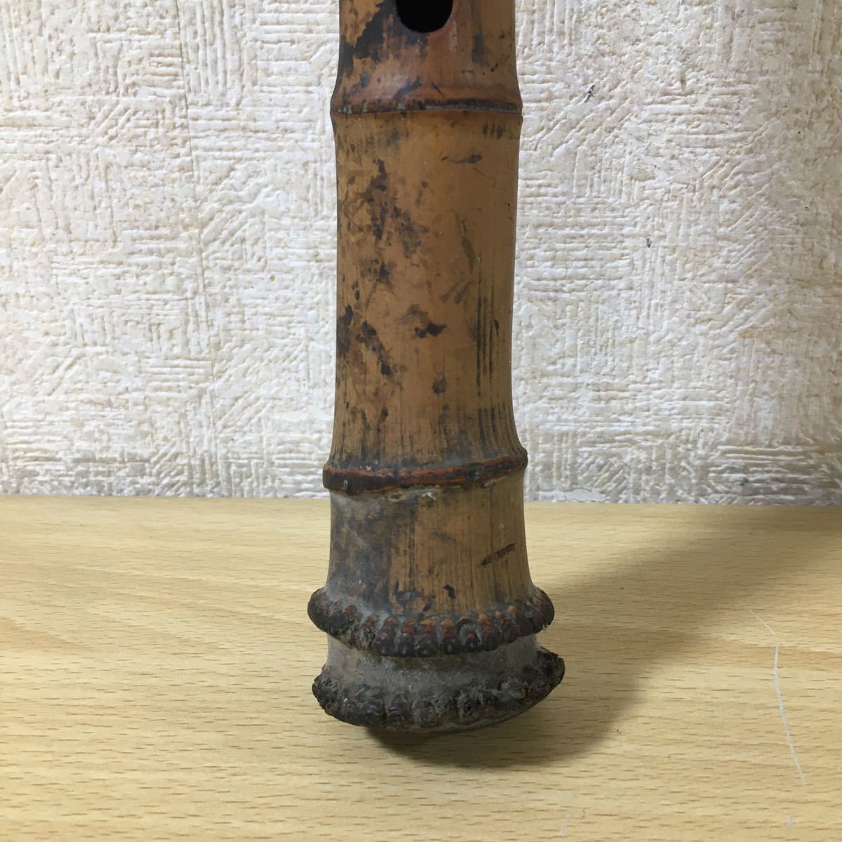 詳細不明 和楽器 竹製 縦笛 尺八 銘無し 竹細工 竹 昭和レトロ