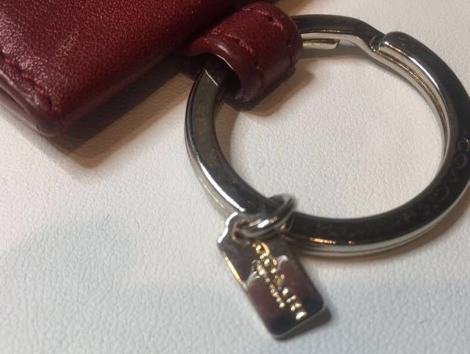 coach Coach key ring red leather 