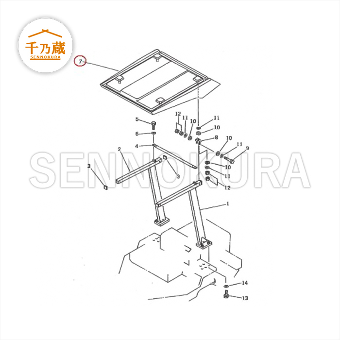 コマツ 建設機械用カバー キャノピールーフ D31P-18/20/WA100-3_画像4