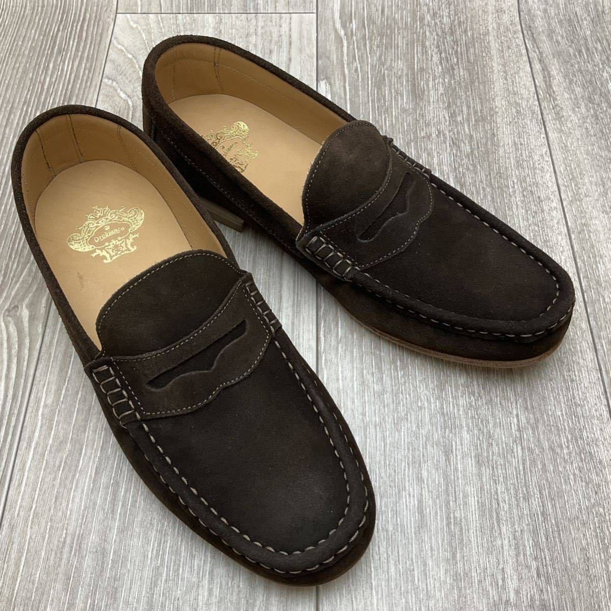 Orobianco* suede Loafer * size 40(25.0cm)* dark brown * Orobianco gentleman leather shoes Italy made slip-on shoes 