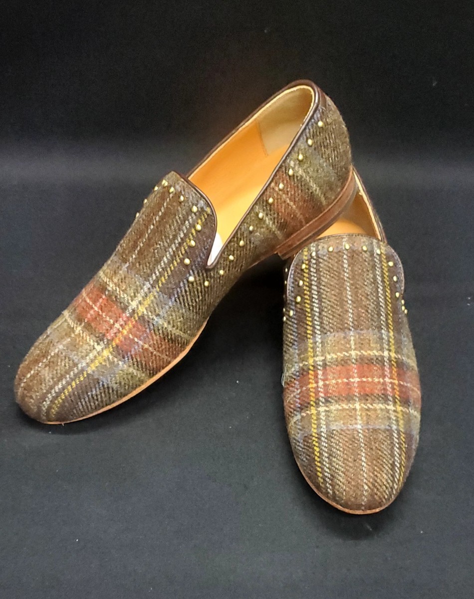 SALE】POLPETTA ポルペッタ ハリスツイード スタッズ ローファー 40.5
