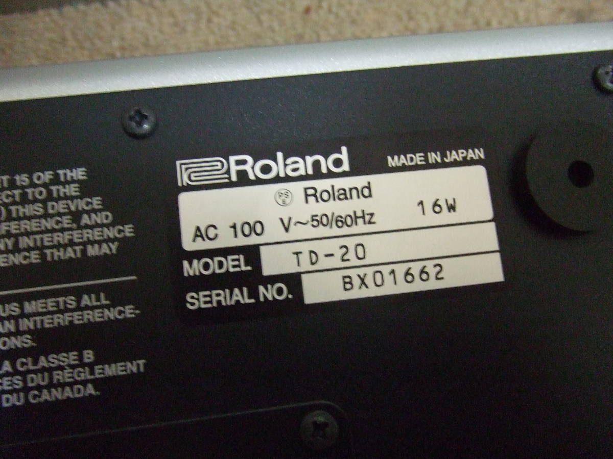 e162 Roland TD-20 音源モジュール ローランド 電子ドラム 中古 現状品