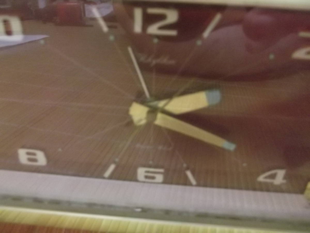 当時物　昭和レトロ　リズム時計製　置時計　ピンク_画像2