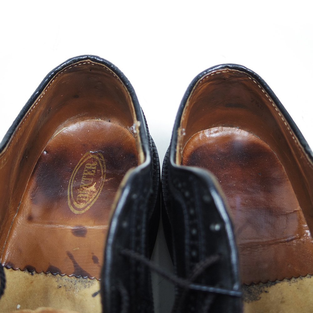 60‐70s　USA製　25.5cm相当　Dexter　デクスター　ロングウィングチップ　フルブローグ　ドレスシューズ　革靴　ブラック　黒　/U8693_画像8
