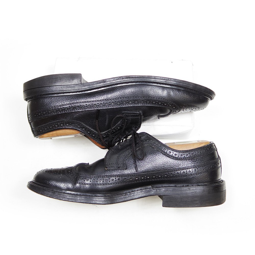60‐70s　USA製　25.5cm相当　Dexter　デクスター　ロングウィングチップ　フルブローグ　ドレスシューズ　革靴　ブラック　黒　/U8693_画像4