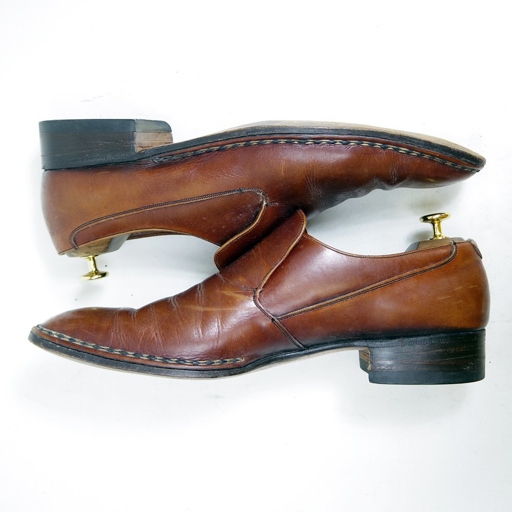 英国製　12表記　30cm相当　Barker バーカー　スリッポン　ローファー　革靴　レザーシューズ　ブラウン　イングランド製　高級靴/U8942_画像4