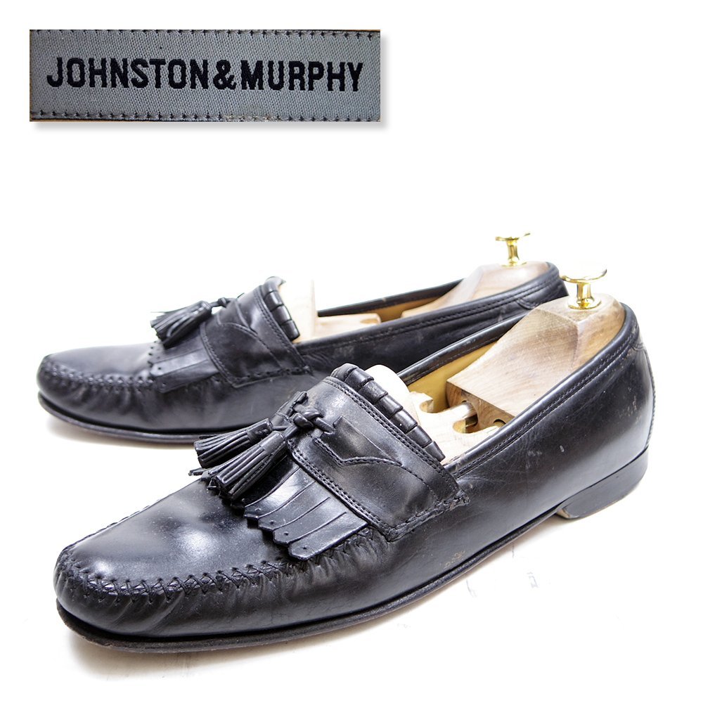 11N надпись 29cm соответствует JOHNSTON&MURPHY John камень &ma-fi- стеганый кисточка Loafer черный /U8971