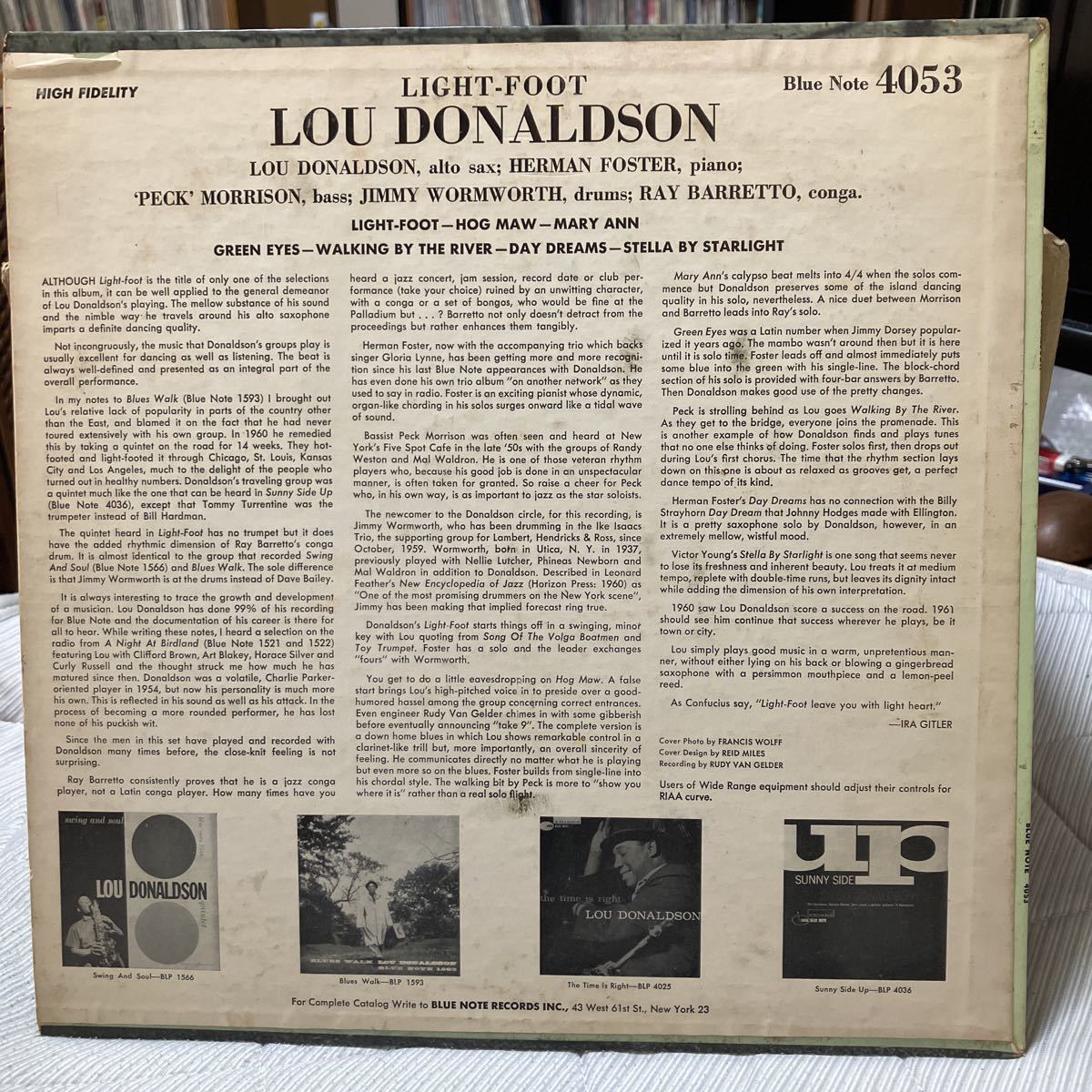 【LP】ルー・ドナルドソン / LOU DONALDSON / ライト・フット / LIGHT FOOT / US盤 / BLUE NOTE BLP 4053 RVG MONOの画像2