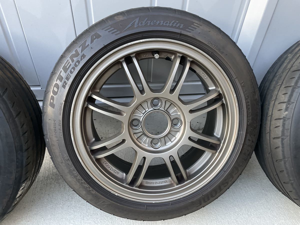 即決！中古品　RAYS A-LAP 6J＋40 4本セット　165/55R14 POTENZA 中古　軽スポーツに　ホイール洗浄、コーティング済み！！　レイズ　す_画像3