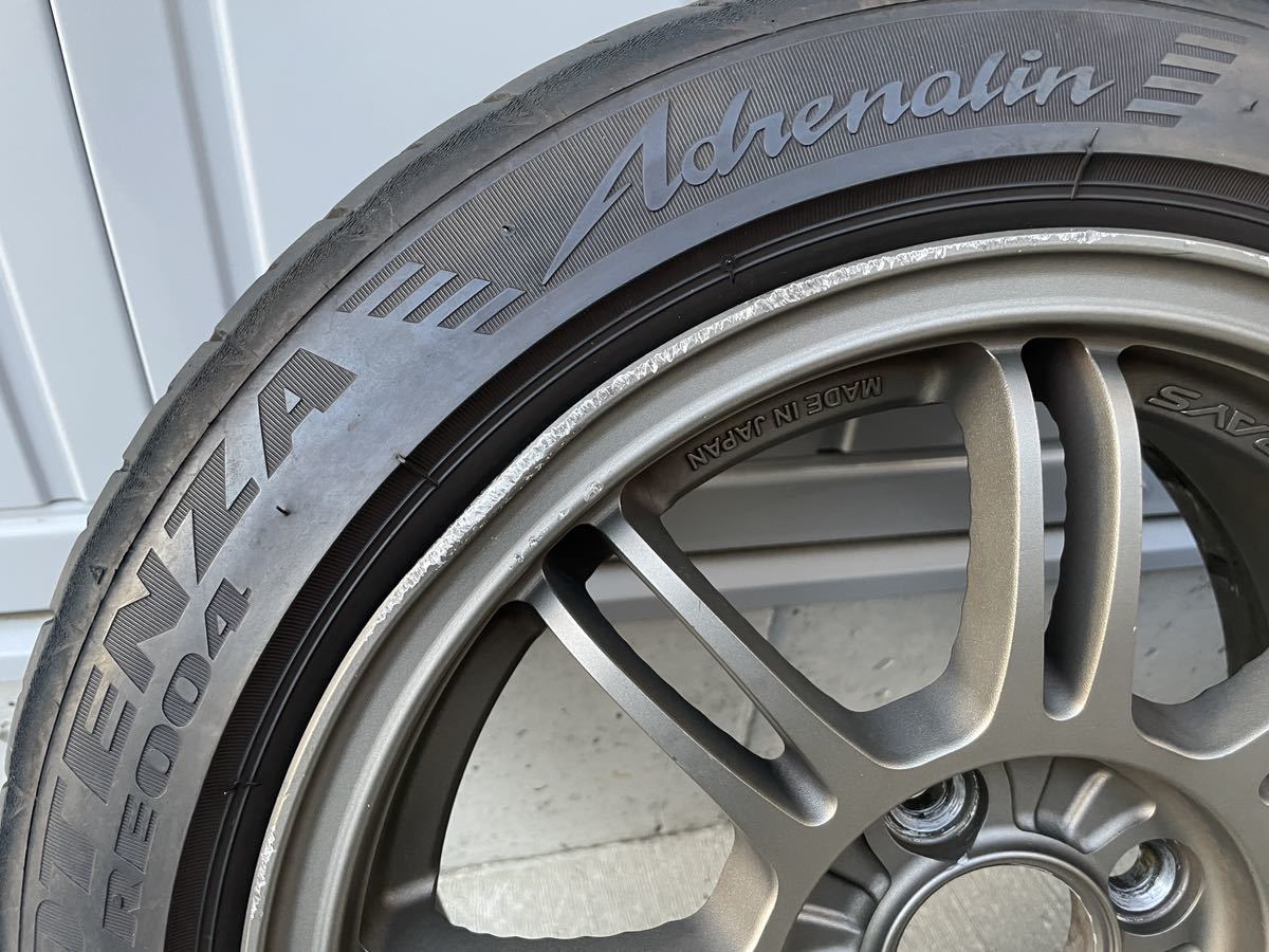 即決！中古品　RAYS A-LAP 6J＋40 4本セット　165/55R14 POTENZA 中古　軽スポーツに　ホイール洗浄、コーティング済み！！　レイズ　す_画像6