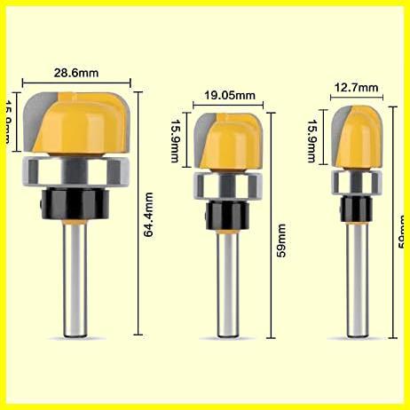 【セール中！特価！】 ボウルルータービット ディッシュカッター 丸溝ラウンドノーズ ルータビット 3本組 カッター 超硬ルーター トリマー_画像2