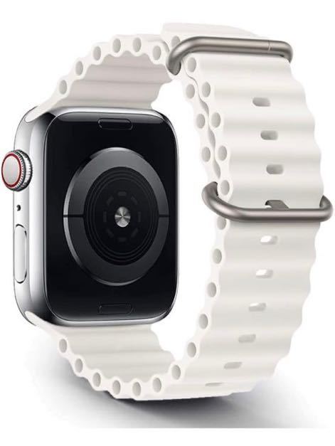 b-84 Apple Watch Ultra ウォータースポーツシリコーン交換用バンド 対応 for iWatch Series 8/7/6/5/4/3/2/1/SE (45/44/42mm, ホワイト)_画像1