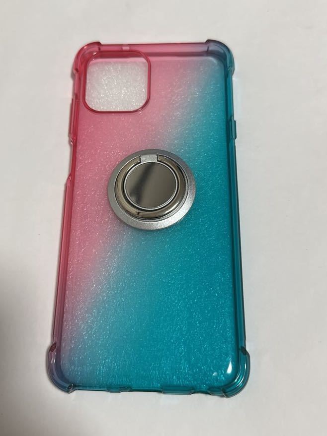 b-54 iPhone12 Pro Max 耐衝撃 指紋防止 360回転 車載ホルダー対応 一体型 人気 携帯カバー ケース グラデーション (ピンク/ライトブルー)_画像8