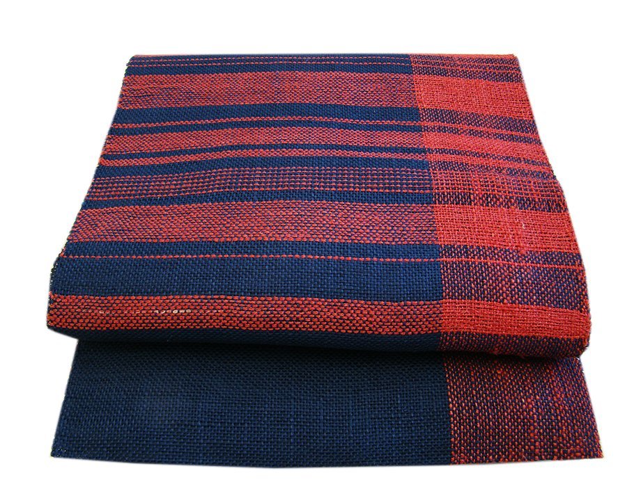 きものしらゆり 夏帯 西陣織 紬地 横段柄 八寸かがり なごや帯 正絹 S443_画像3