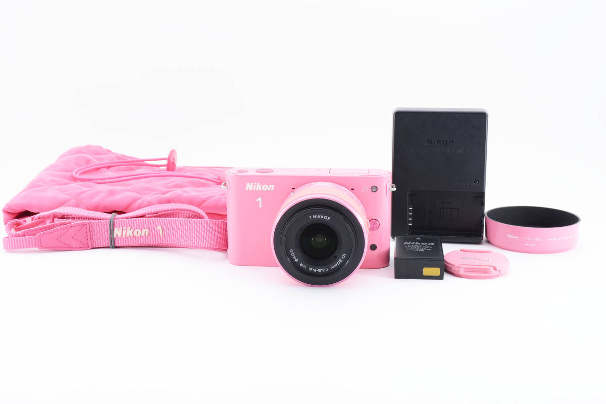 ニコン Nikon 1 J1 ミラーレス一眼 ピンク 10-30mm VR 標準レンズキット [美品] #1954239_画像1