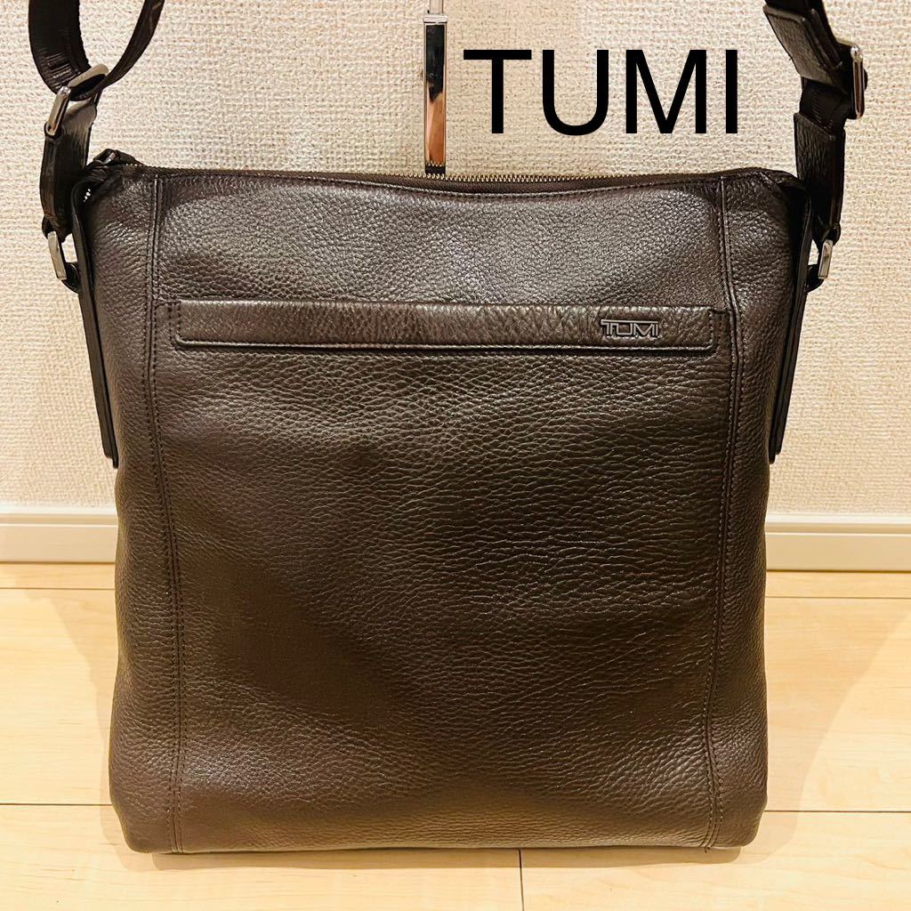 【美品】TUMI トゥミ ショルダーバッグ クロスボディバッグ ダークブラウン 68602WLT袋付き！_画像1