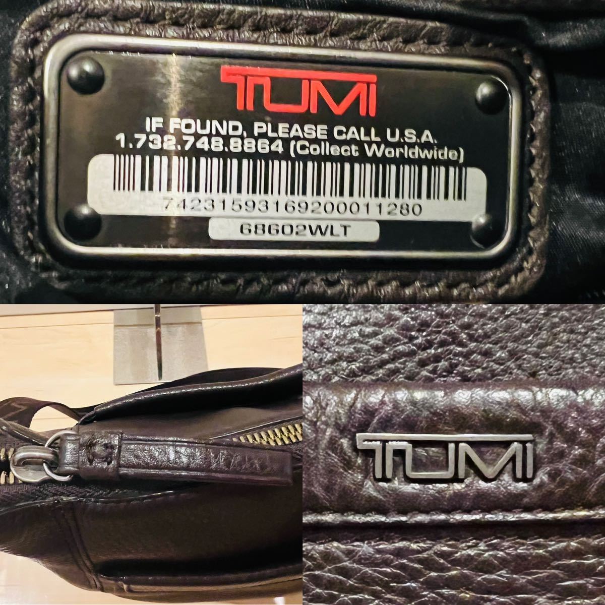 【美品】TUMI トゥミ ショルダーバッグ クロスボディバッグ ダークブラウン 68602WLT袋付き！_画像9