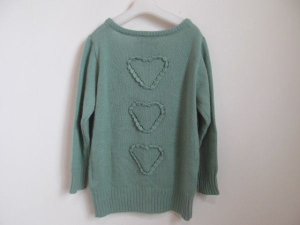 (54421) Lynn ji-Lindsay Kids girl V neck knitted cardigan Heart green group M 150.USED