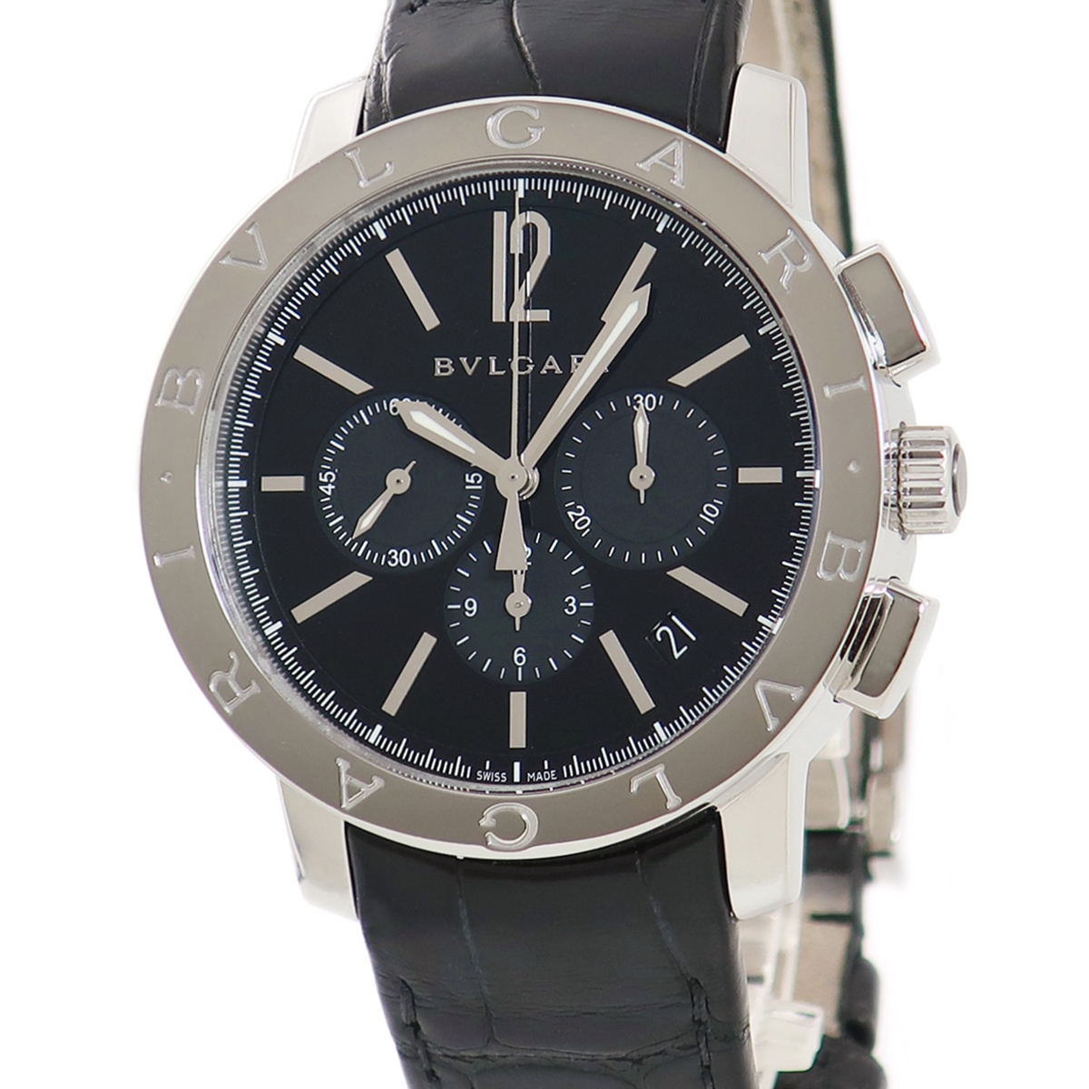 【3年保証】 ブルガリ ブルガリブルガリ クロノグラフ BB41BSSDCH 黒 バー アラビア 自動巻き メンズ 腕時計
