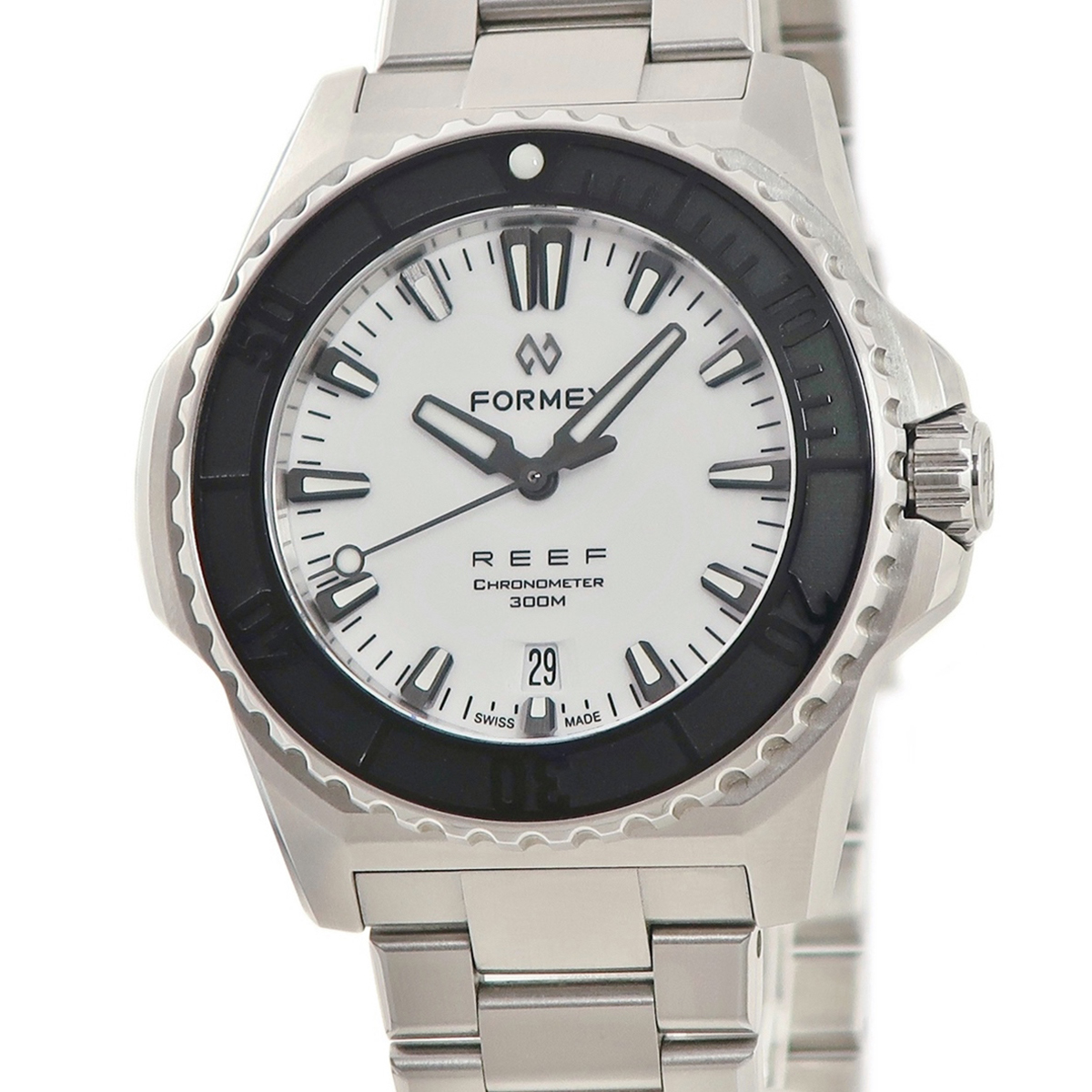 【3年保証】 FORMEX REEF リーフ オートマティック クロノメーター 2200.1.6312.100 白 バー 自動巻き メンズ 腕時計