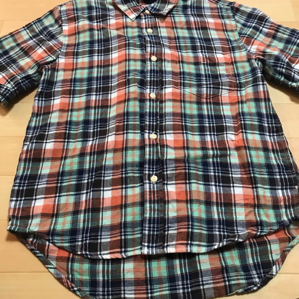 GAP kids キッズ　ブラウス　150サイズ 半袖　シャツ　綿100% チェック_画像3