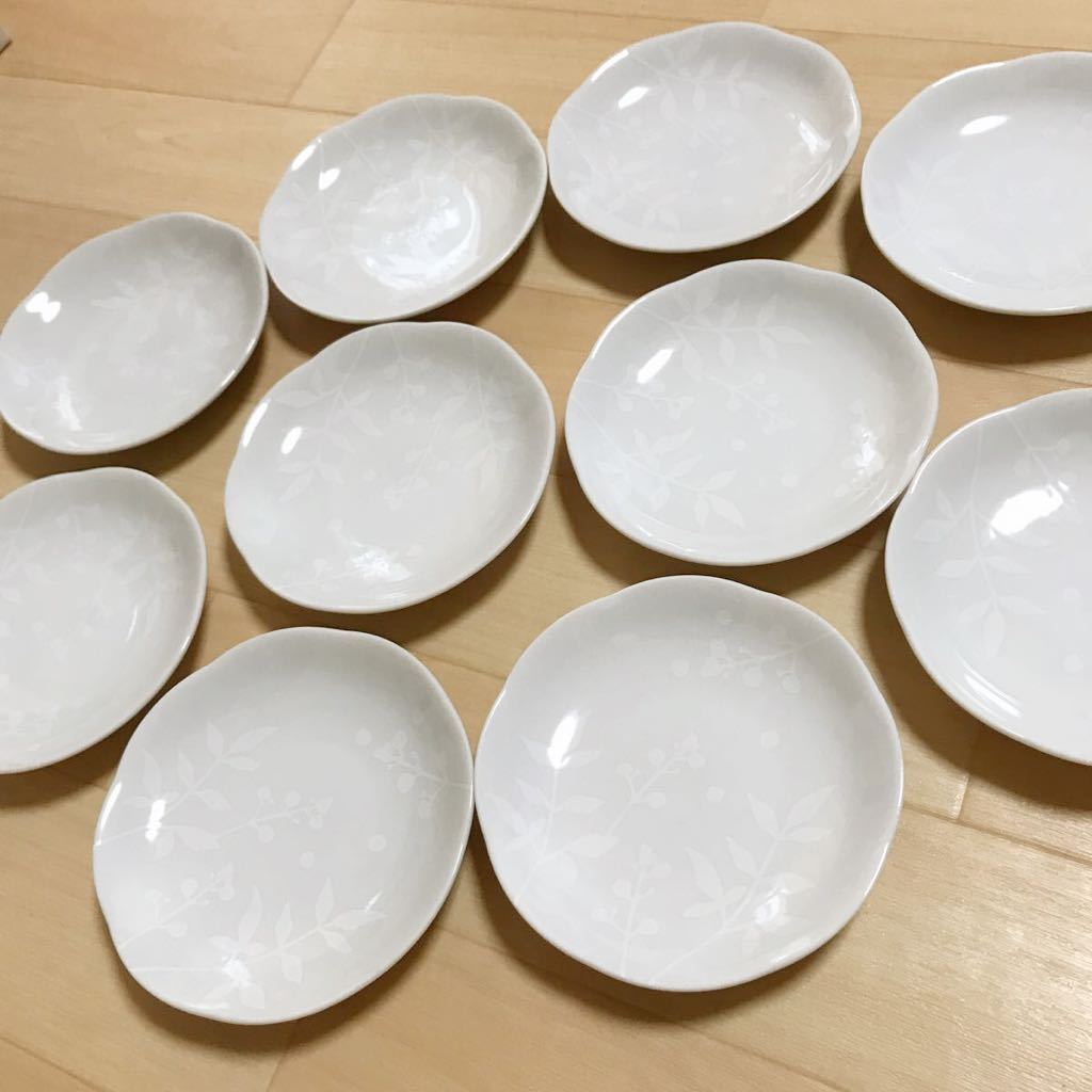 食器 南天小皿 小皿 陶器 10客セット 未使用品 和食器 a45の画像1