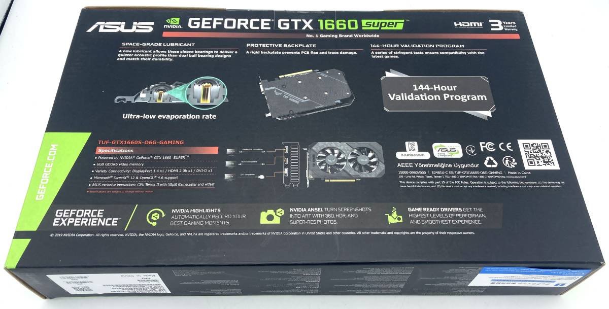 ASUSTek NVIDIA GeForce GTX 1660 SUPER 搭載 デュアルファンモデル 6G