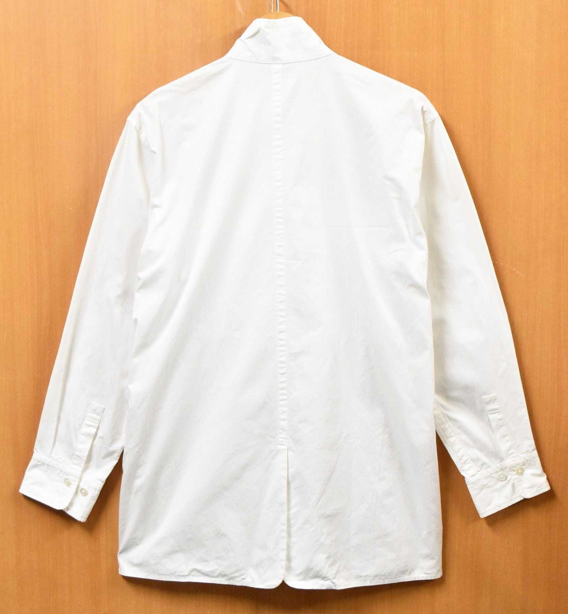 日本製 ヨウジヤマモト 変形シャツジャケット コットンジャケット ジップアップ ホワイト メンズＳ～M相当(36310_画像2
