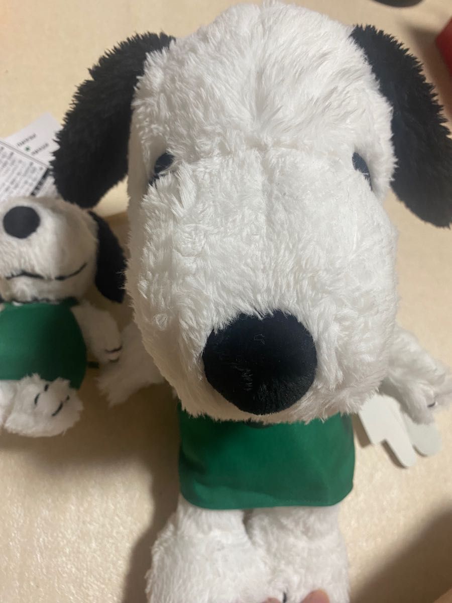 Starbucks スタバ  スヌーピーぬいぐるみ グリーンエプロンSNOOPY 2点セット