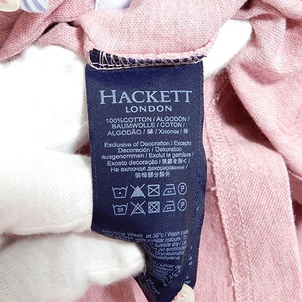 #snc ハケットロンドン HACKETT LONDON × Heneley Royal Regatta ポロシャツ 半袖 ワンポイント 刺繍 XL ピンク系 メンズ [828487]_画像4