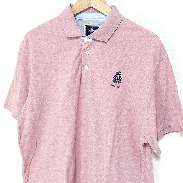 #snc ハケットロンドン HACKETT LONDON × Heneley Royal Regatta ポロシャツ 半袖 ワンポイント 刺繍 XL ピンク系 メンズ [828487]_画像3