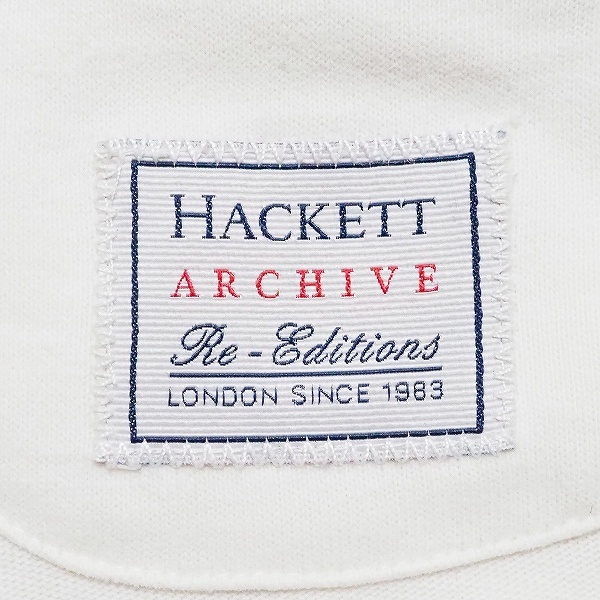 #anc ハケットロンドン HACKETT LONDON ポロシャツ XL アイボリー バックロゴ メンズ [828489]