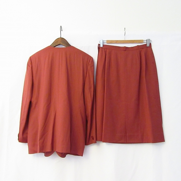 #anc レリアン Leilian スカートスーツ ツーピース セットアップ 11 朱色 日本製 レディース [820888]_画像2