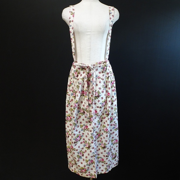 #spc Pink House PINKHOUSE setup white series pink floral print jumper skirt frill Thai attaching long lady's [819248]