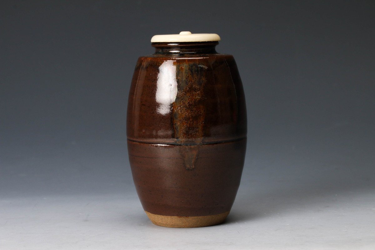 佳香】万代喜山肩衝茶入共箱仕覆(薩摩朱華紋) 茶道具本物保証| JChere