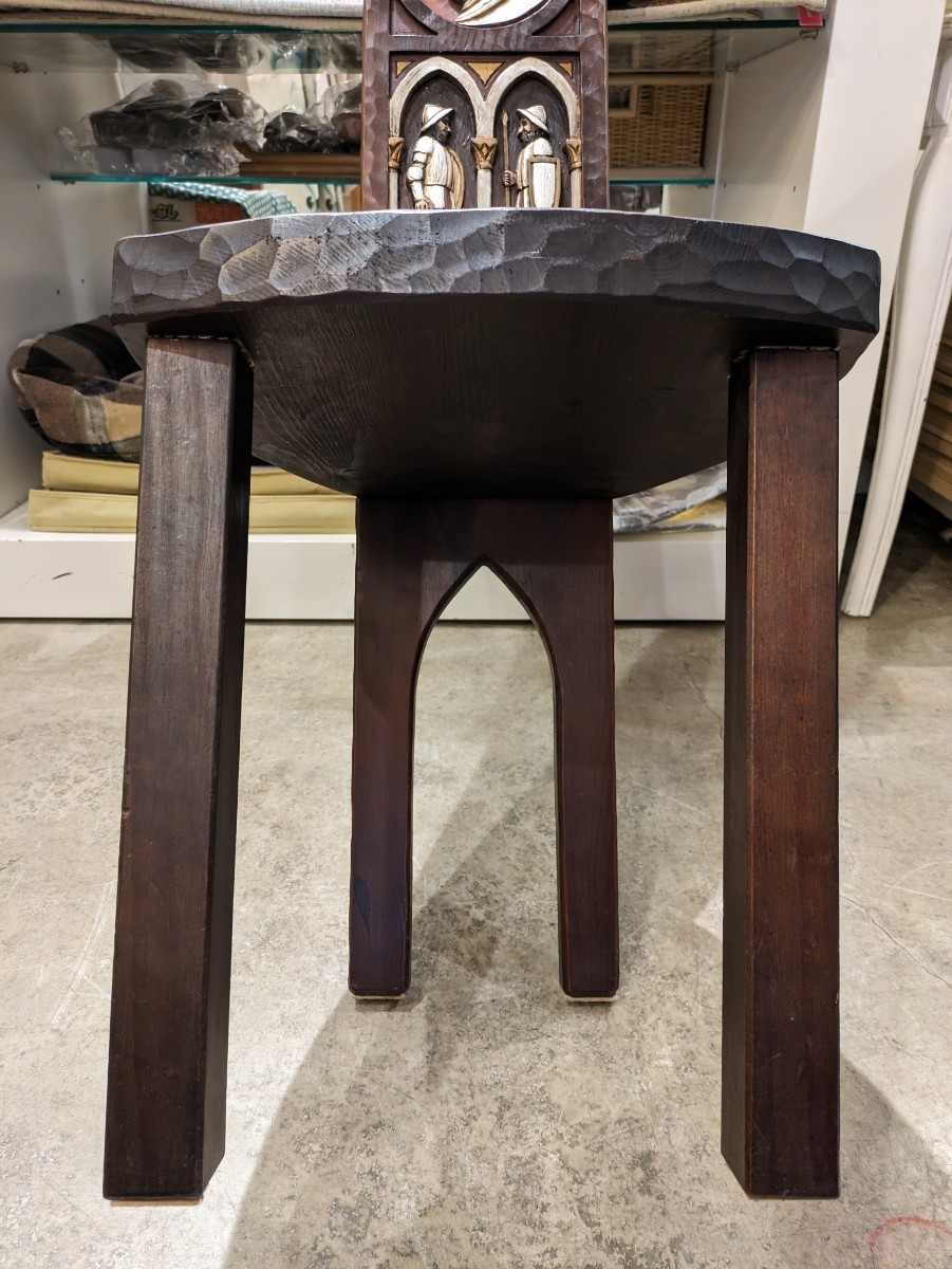 スペイン 木彫り 木 彫刻 ハイバックチェア 飾り椅子 椅子 戦士 騎士 アート 木製 無垢材 天然木 ビンテージ 椅子 イス クラシック 人物の画像9
