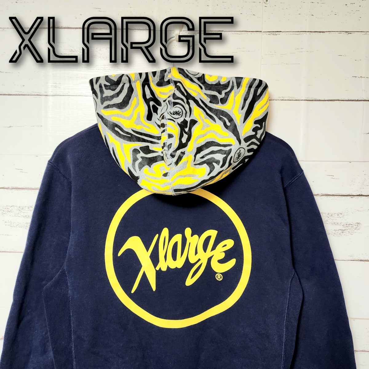 xlarge プルオーバー パーカー デカロゴ 刺繍 パープル XLサイズ Yahoo