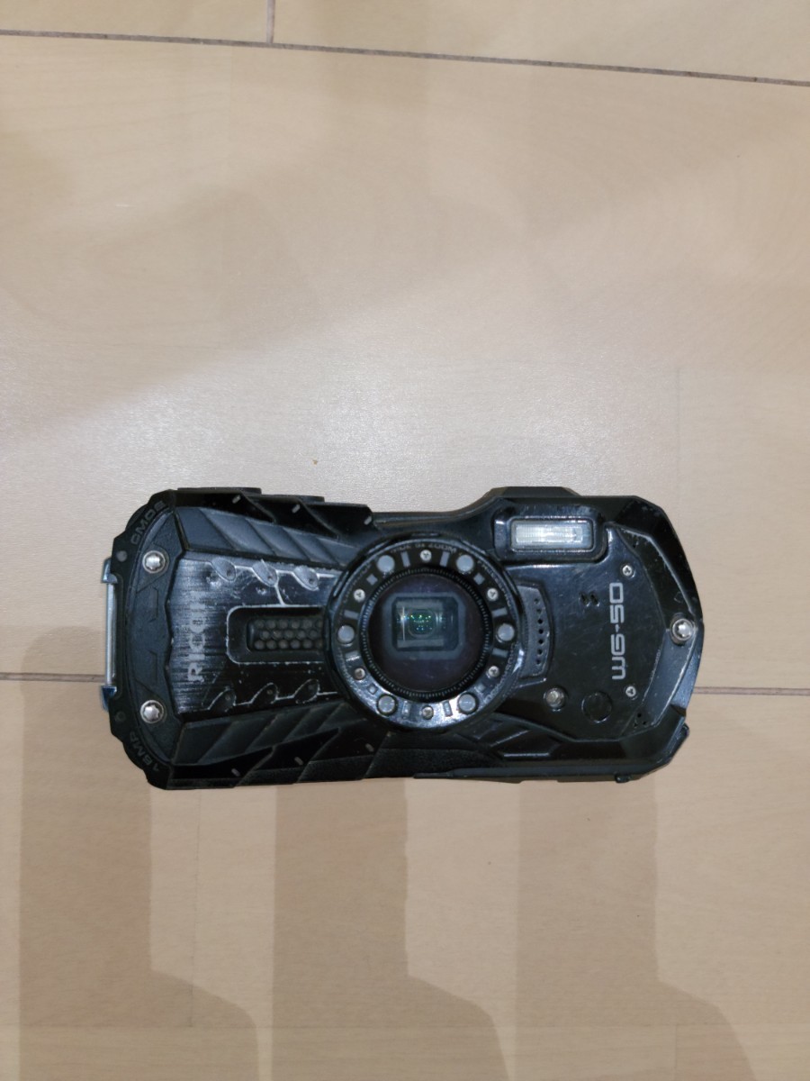 競売 中古 リコー RICOH 防水コンパクトデジタルカメラ ブラック WG-50