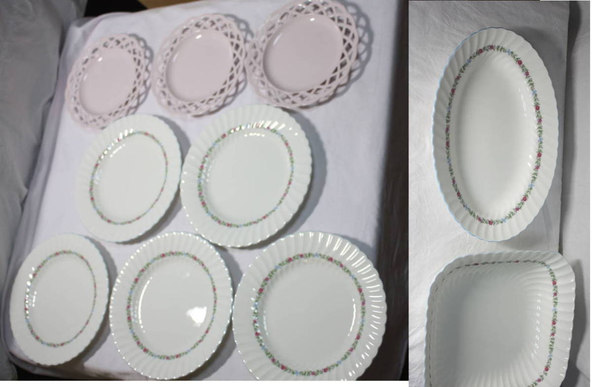 ナルミ サトちゃんコラボ（10枚セット） 盛り皿2枚 +25cm皿5枚+ピンク21.2cm皿3枚 未使用_画像1