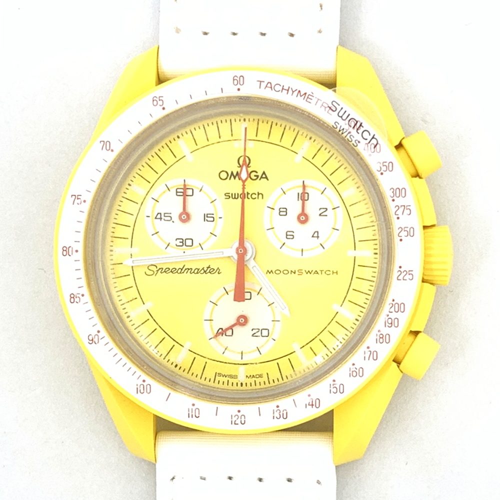 【送料無料】オメガ×スウォッチ OMEGA×Swatch MISSION TO THE SUN スピードマスター ムーンスウォッチ SO33J100★新品同様品★