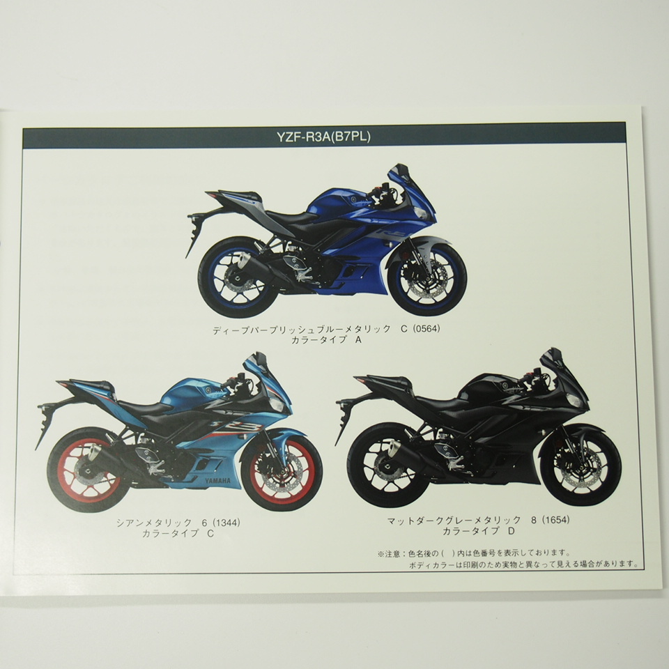 YZF-R3AパーツリストB7PLヤマハ2021年2月発行RH13J_画像2