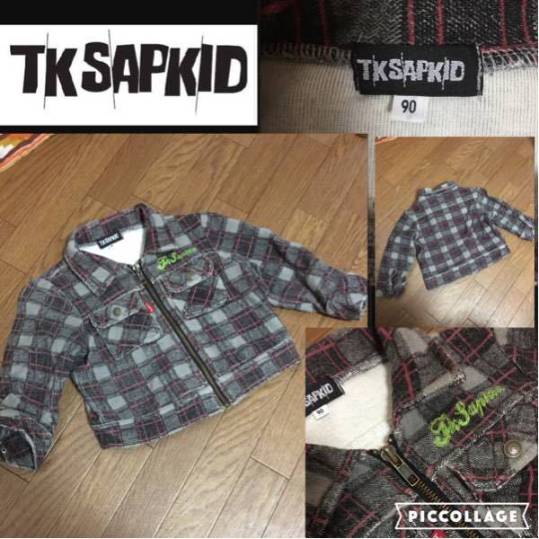 TK 購買 日本最大級 SAPKID ティーケー サップキッド アウター 上着 ジャケット ベビー 起毛 キッズ90cm SALE チェック柄 比較的綺麗