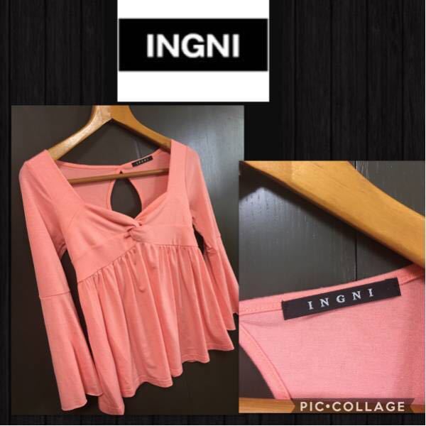 *INGNI wing long sleeve 7 minute sleeve flair cut and sewn back opening stretch lady's M beautiful goods 