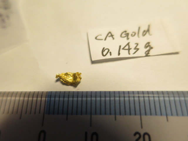 金ナゲットカリフォルニア鉱脈金塊ゴールドフィンガー 0.143ｇの画像1