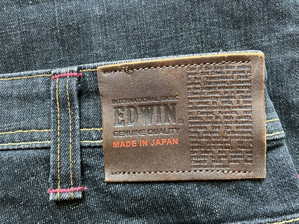  prompt decision W38 Edwin EDWIN F404 Roo z easy strut soft stretch black black made in Japan largish LOOSE yellow stitch 