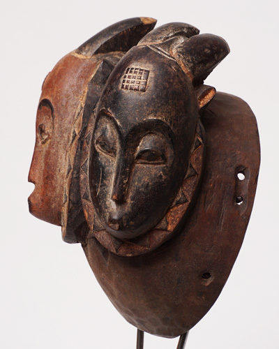 アフリカ　コートジボワール　バウレ族　マスク　仮面　No.374　木彫り　アフリカンアート　彫刻