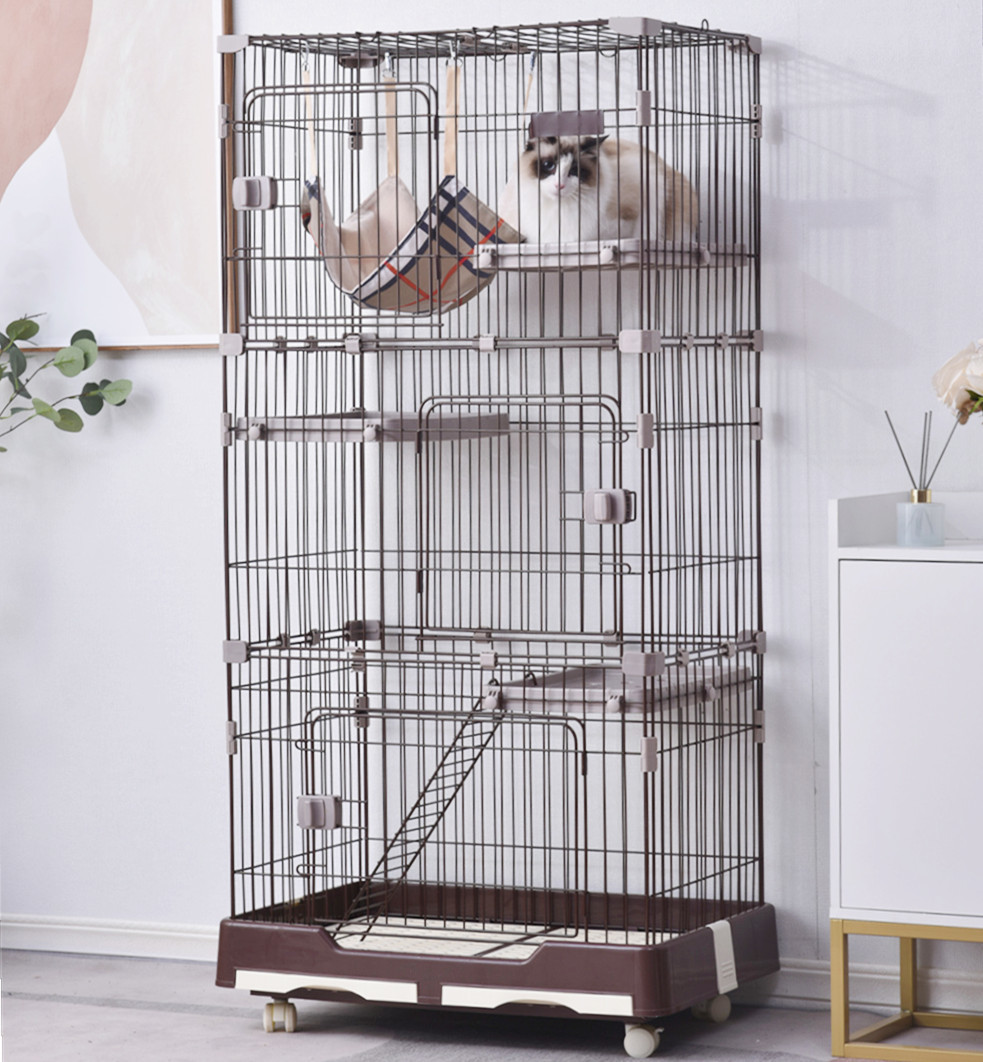  cat cage cat cage pet cage with casters cat gauge large many head .. cat door cat house 1 step 2 step 3 step possibility (3 step, Brown )