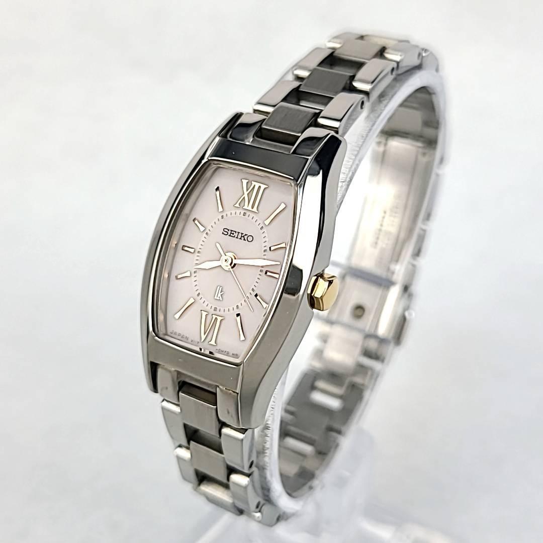 ●【 箱付美品】SEIKO セイコー ルキア ピンク文字盤 トノー ローマインデックス ソーラー V117-0DK0 レディース腕時計